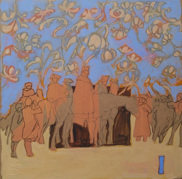 Histoire II - 30x30 - tempera